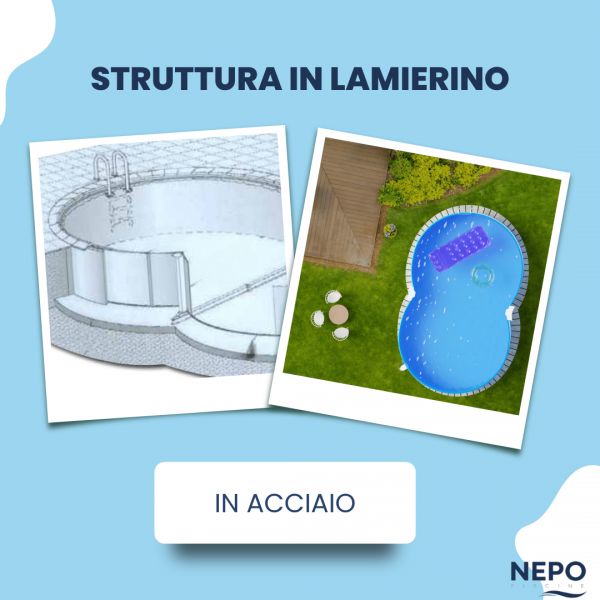 Piscina Fuori Terra Acciaio NEPOEASY Kit Completo a forma di otto