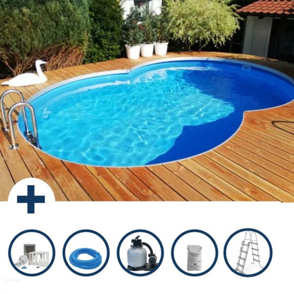 Piscina Fuori Terra Acciaio NEPOEASY Kit Completo a forma di otto