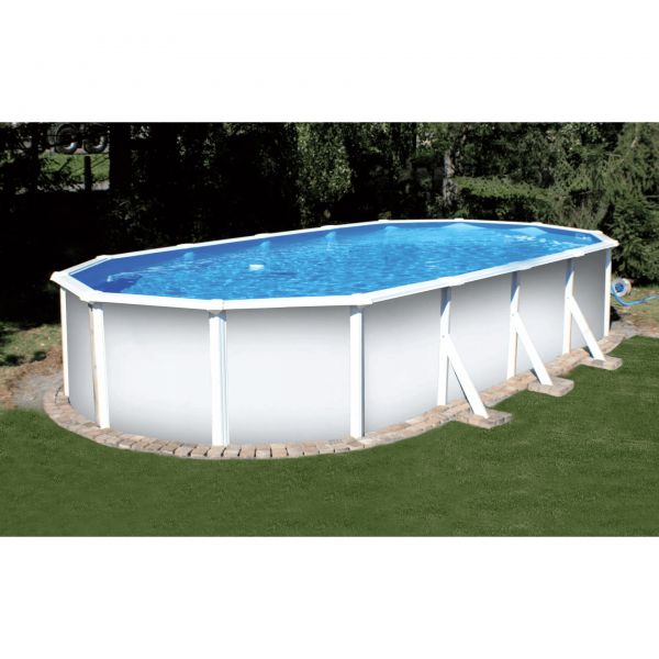 Piscina Acciaio Fuori Terra Ovale NEPOWHITE Kit Completo