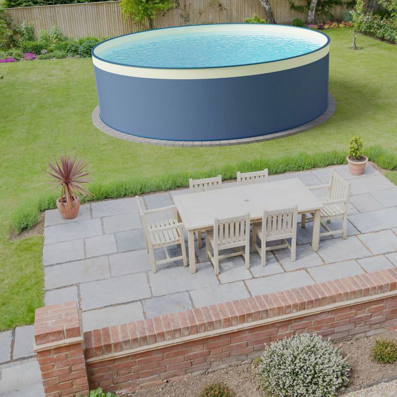 Copertura Solare Rotonda Per Piscina 3,7 M Con Telo Antivento E Picchetti - Accessori Per Piscine Fuori Terra, Nero