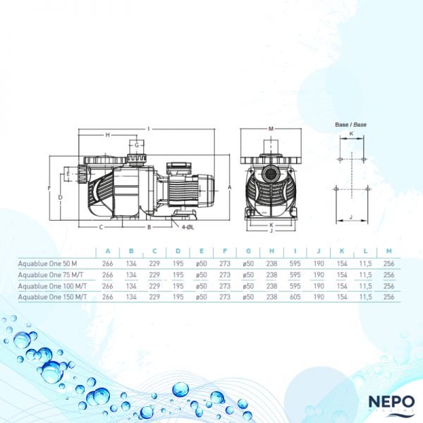 Pompa Piscina filtrazione AQUABLUE ONE - da 0.50 a 1.50 HP