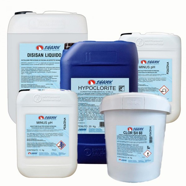 KIT MIX prodotti chimici piscina pH e Redox-Cloro con Centralina by SHARK