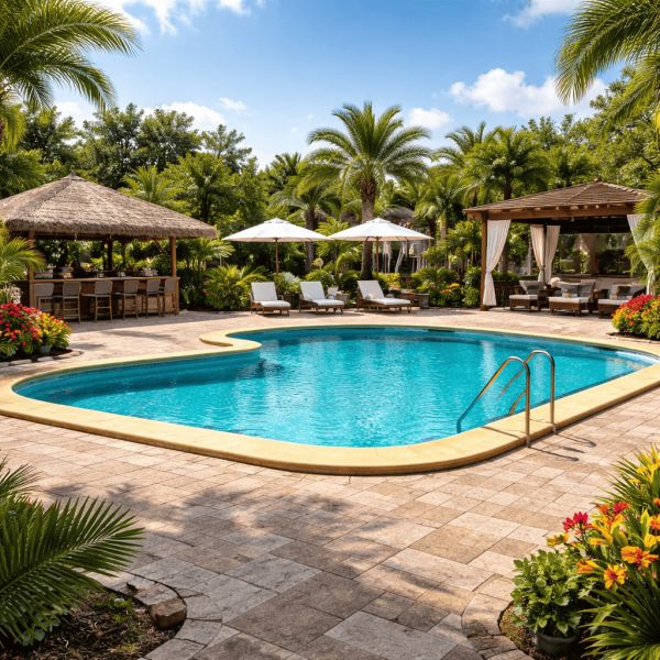 Bordo Piscina in Pietra Sagomato Rose by Nepo