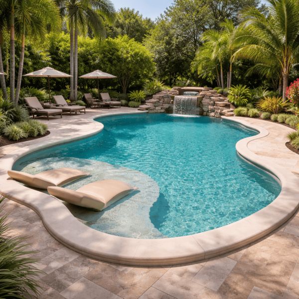 Bordo Piscina in Pietra Sagomato Rose by Nepo