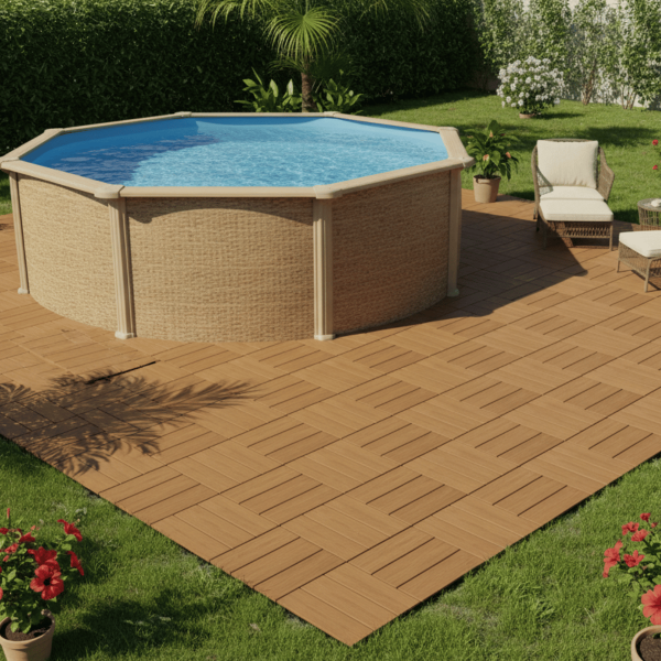 Mattonella da esterno 30 x 30 in wpc Confezione da 6 pezzi by Nepo