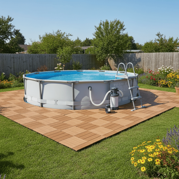 Mattonella da esterno 30 x 30 in wpc Confezione da 6 pezzi by Nepo