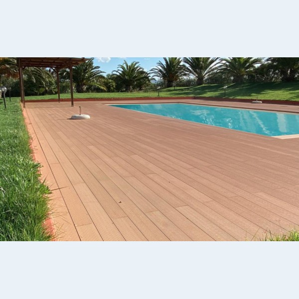 Pavimento Piscina Legno Composito WPC DECKING LIGHT  2,3 x 14,6 x 200 cm