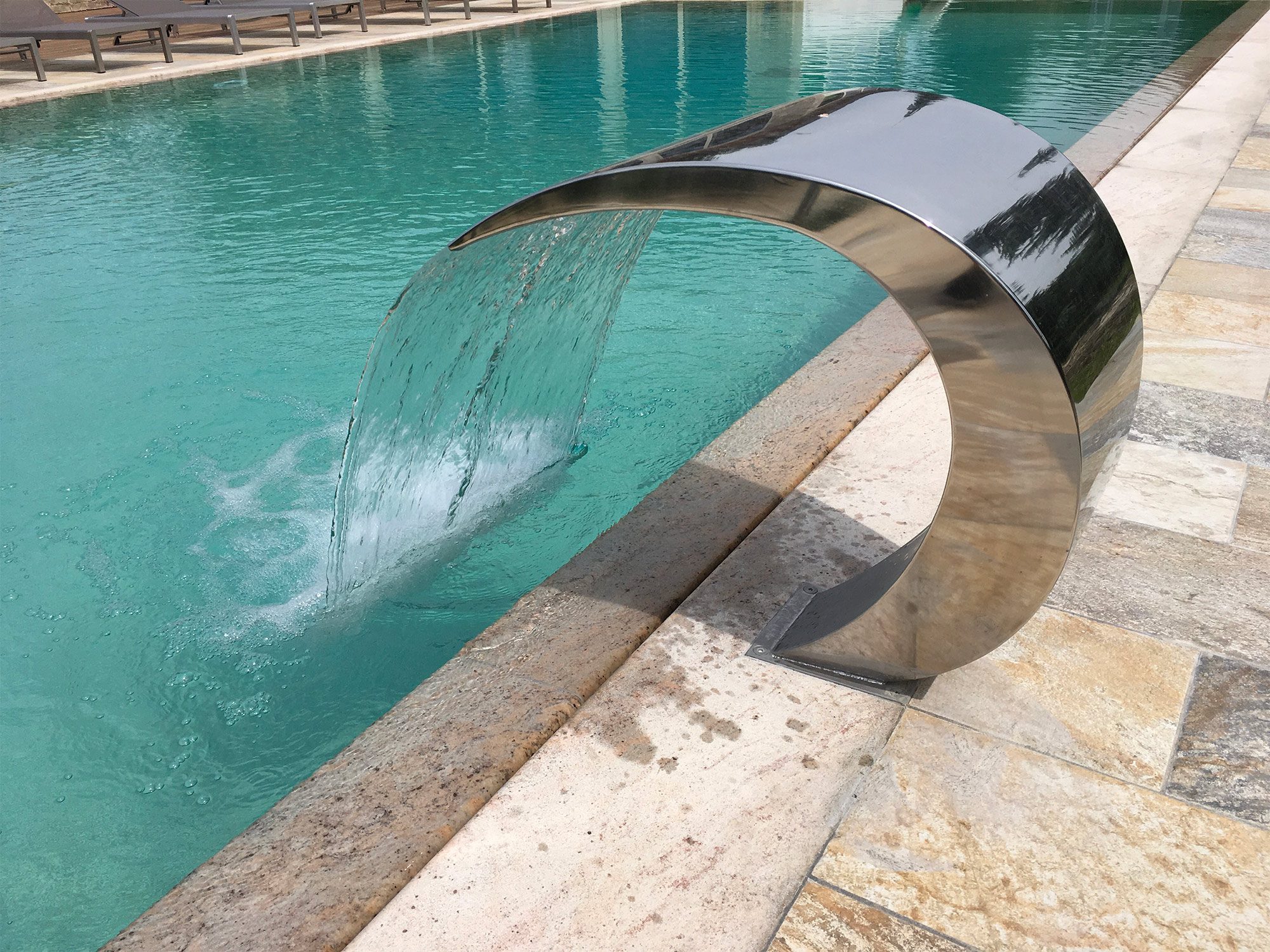 Soffione Con Cascata A Lama In Acciaio Inox