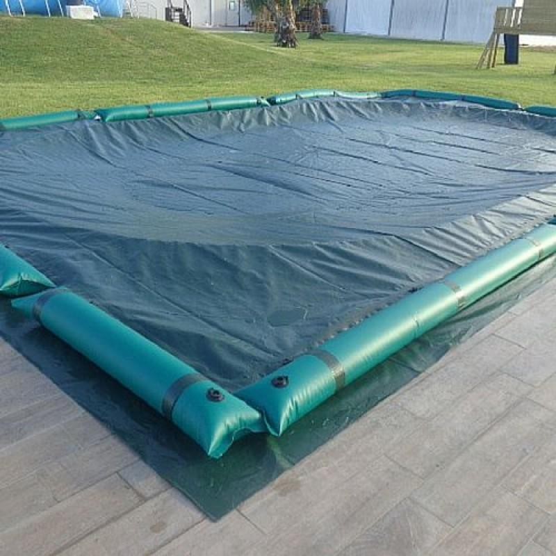 Telo per Copertura Piscina Invernale Standard 220 gr/m² con bretelle e salamotti per piscine Rettangolari