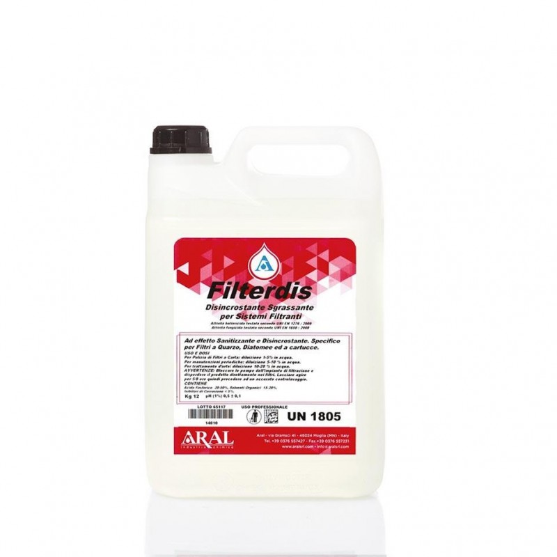 Detergente Disincrostante PULITORE FILTRI a sabbia per Piscina FILTERDIS by Aral Detergente Disincrostante PULITORE FILTRI a sabbia per Piscina FILTERDIS by Aral