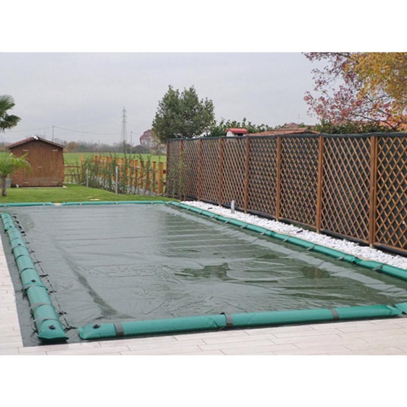 Telo per Copertura Piscina Invernale in PVC 400 gr/m² con bretelle e salamotti per piscine Rettangolari