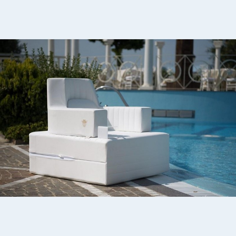 HTN - Sedia A Lettino Galleggiante Gonfiabile Per Piscina Pieghevole
