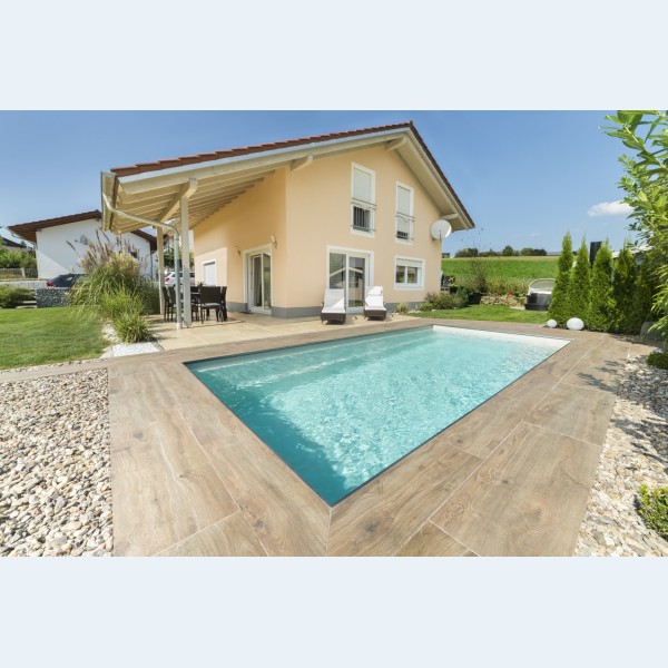 Piscina Interrata Rettangolare in Pannelli d'acciaio MAGNELIS® NEPOSTEEL 8x4 m - Kit Completo