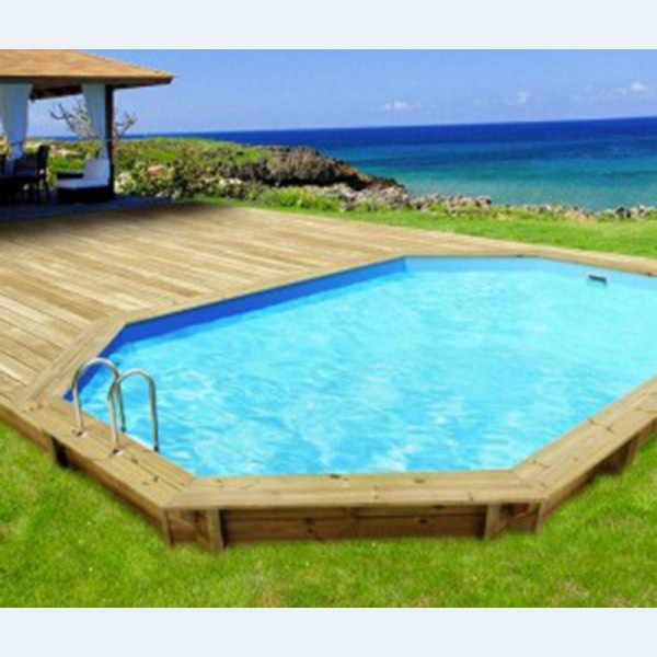 Piscina fuori terra in legno ottagonale allungata TROPICA