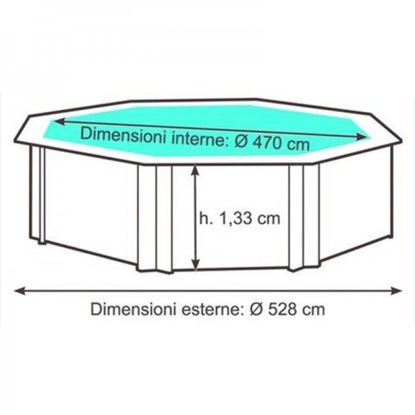 Dimensioni Piscina fuori terra in legno ottagonale HAWAII