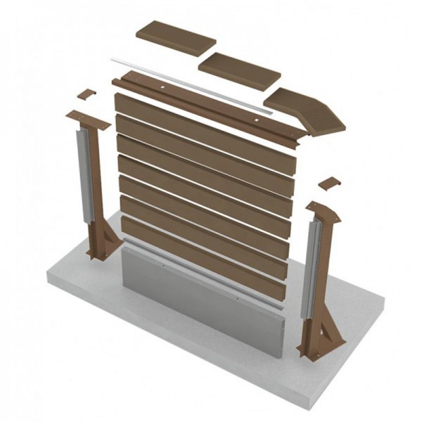 Montaggio Piscina Seminterrata effetto legno in pietra ricostruita decagonale NATURALIS Ø 4,93