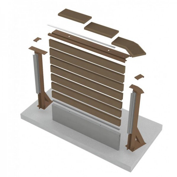 Montaggio Piscina Seminterrata effetto legno in pietra ricostruita decagonale allungata NATURALIS 6,35 x 4,72