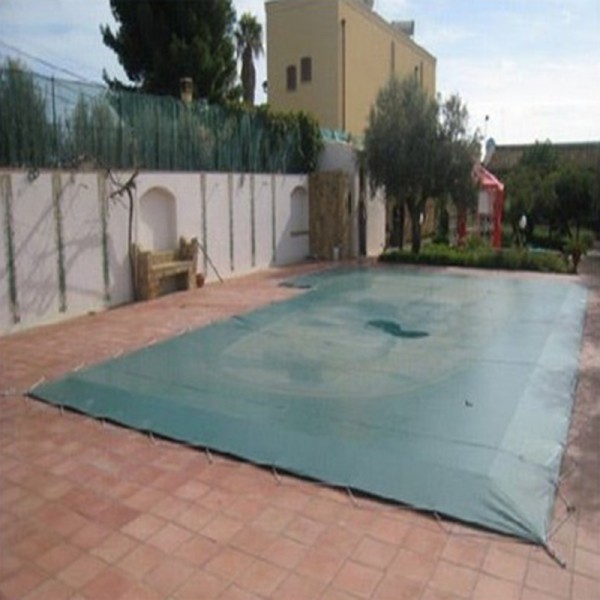 Telo per Copertura Piscina Invernale Doppio Strato rinforzato 240 gr/m² con occhielli e corda elastica per piscine Rettangolari