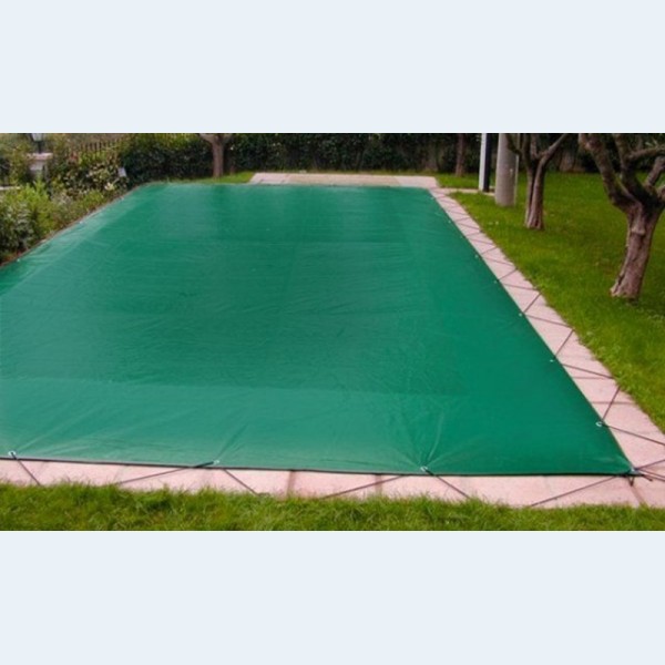 Telo per Copertura Piscine Invernale in PVC 400 gr/m² con occhielli e corda elastica per piscine Rettangolari