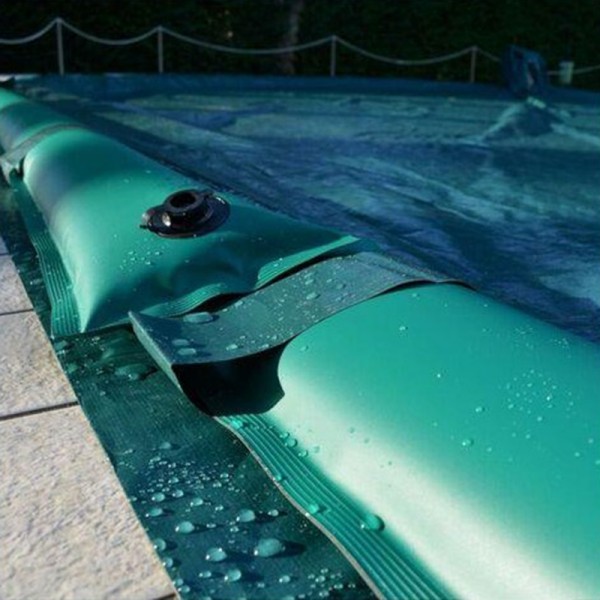 Telo per Copertura Piscina Invernale in PVC 400 gr/m² con bretelle e salamotti per piscine Rettangolari