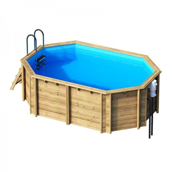 Piscina fuori terra in legno ottagonale allungata TROPICA