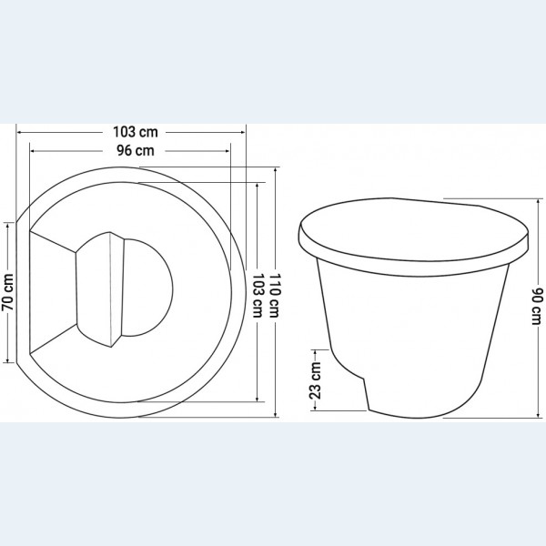 Schema misure Locale Tecnico Piscina TEXAS MINI 10,5 m³/h