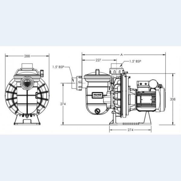 Schema Pompa per Piscina filtrazione STA-RITE Serie 5p2r Standard - da 0.50 a 1.50 HP