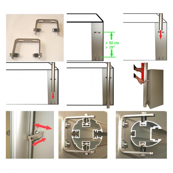 FISSAGGIO A PARETE con staffe inox per Ombrellone da Giardino Umbrosa PARAFLEX