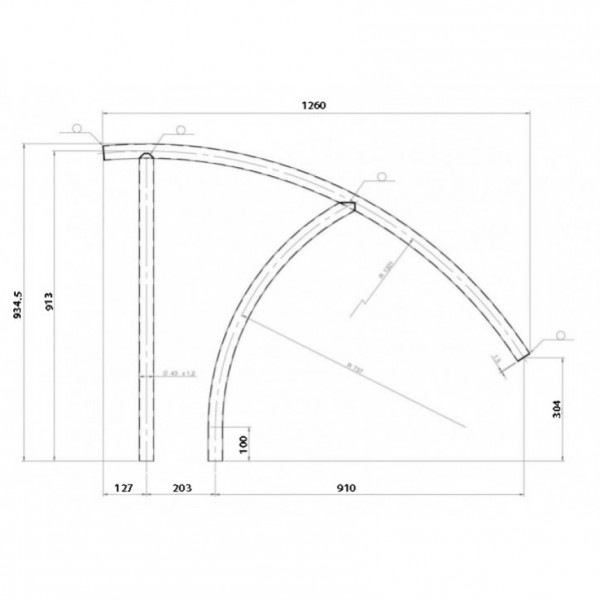 Dimensioni Corrimano per Piscine Elegance in acciaio INOX 316