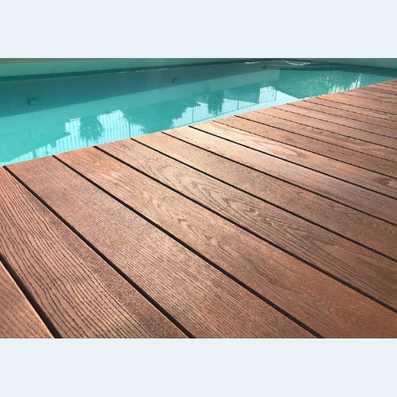 Pavimento Piscina Decking in Legno Termotrattato 2,1 x 10,0 x 200 cm Pavimento Piscina Decking in Legno Termotrattato 2,1 x 10,0 x 200 cm