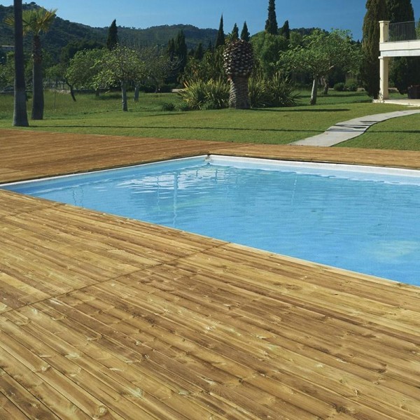 Pavimento Piscina Decking in Legno Termotrattato 2,1 x 10,0 x 200 cm