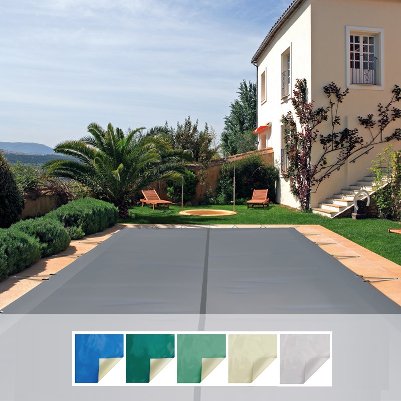 Telo per Copertura Piscine Invernale di SICUREZZA COVER FREEZE in PVC 580 gr/m² con occhielli  colori disponibili