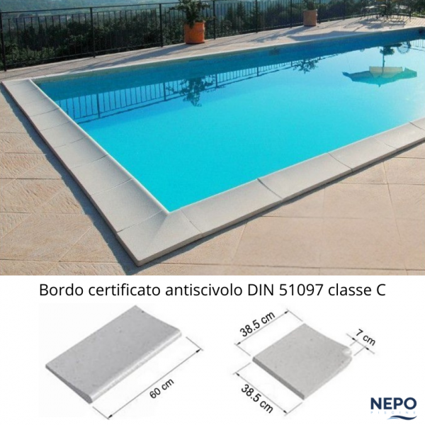 Caratteristiche Bordo Piscina Interrata Rettangolare in Casseri NEPOBLOCK 10x5mt