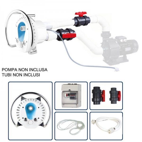 Kit Piscina Nuoto Controcorrente Placca in Acciaio INOX e ABS