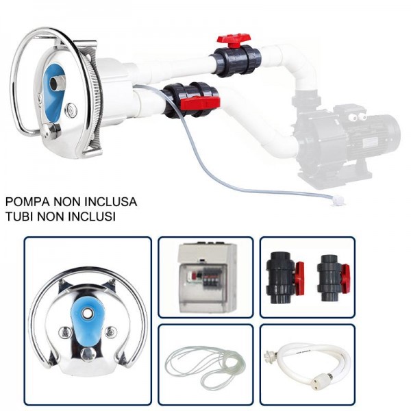 Kit Piscina Nuoto Controcorrente Placca in Acciaio INOX