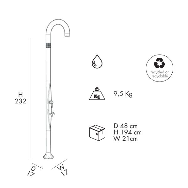 Doccia da giardino FUNNY YIN con lavapiedi