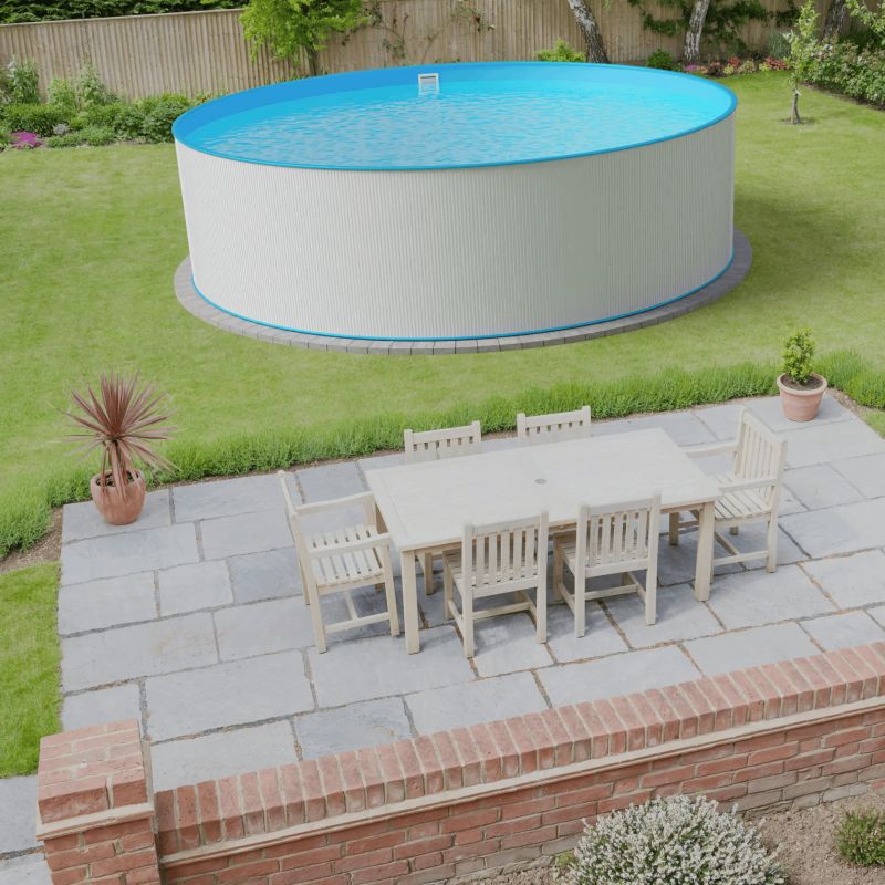 SAFANA Copertura Per Piscina Fuori Terra Rotonda - Tessuto Oxford Resistente, Con Coulisse, Adatta Per Piscine Con Telaio Metallico (Diametro 3.5/4.5/4.6/4.7 M) - copertina